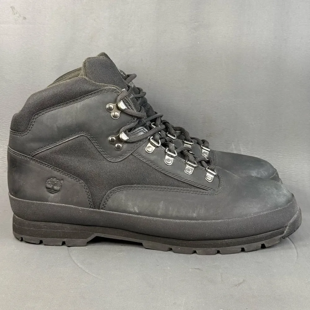 timberland Euro Hiker Mid Boot 'Triple Black' mens size 13